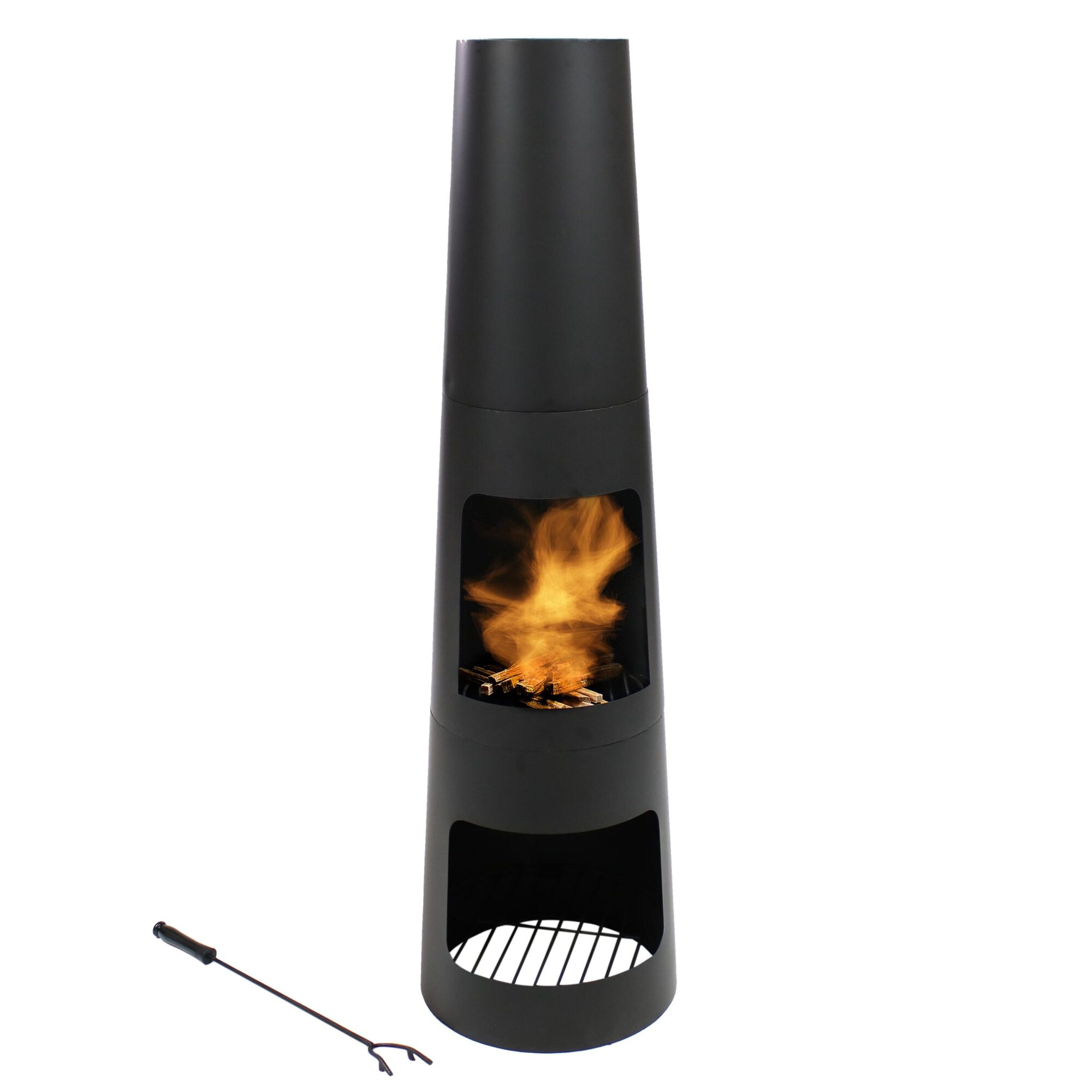 Sunnydaze Decor, Steel Outdoor Chiminea Fire Pit - 49in., Diameter 14 in, Material Steel, Model# KF-591